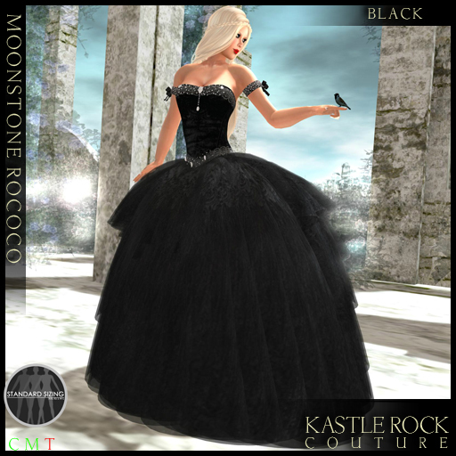 :KR: Moonstone Rococo Gown - Black