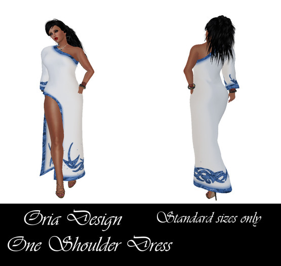 Oria Design - Off Shoulder Dress  Blue