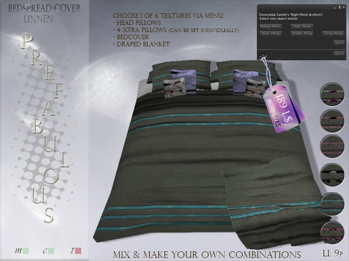 2017 Prefab-ulous Bedspread/Cover *Linnen (Li: 6p)