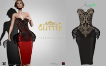 GLITTER - INFATUATION CORSET OUTFIT MESH & APPLIERS BLACK