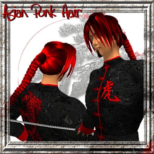 Asian Punk Red Mens Hair