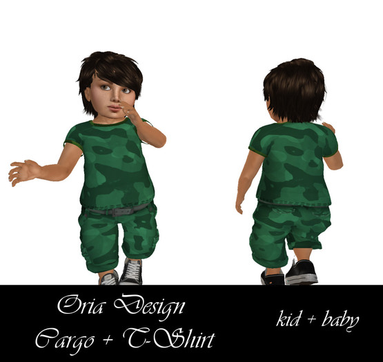 OD - Boys Cargo + T-shirt Green