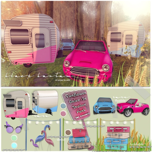 *[Black Bantam] Mini Luggage Trailer - Blue -  RARE