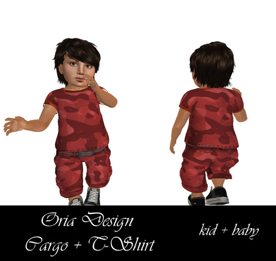 OD - Boys Cargo + T-shirt Red