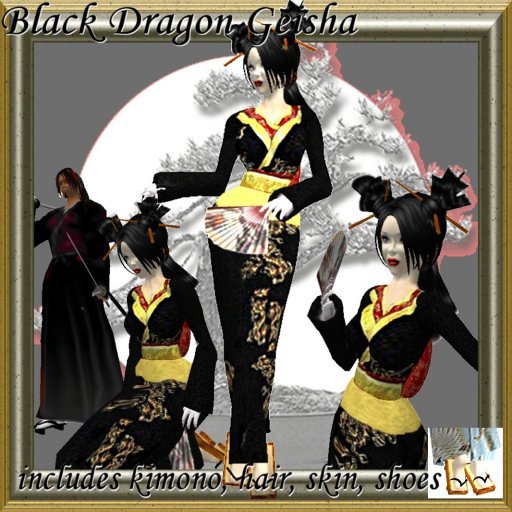 Geisha Avatar Black Dragon