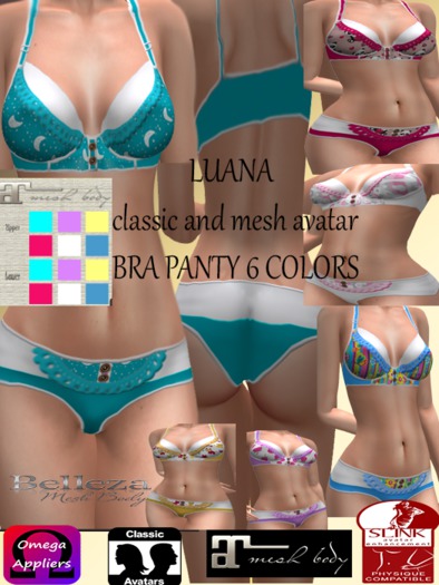 LUANA HUD APPL BRA PANTY 6 COLORS