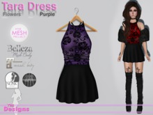 Tara Dress Flowers Purple
