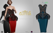 GLITTER - INFATUATION CORSET OUTFIT MESH & APPLIERS SAPPHIRE