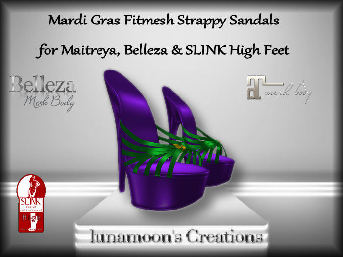 Mardi Gras Fitmesh Strappy Sandals