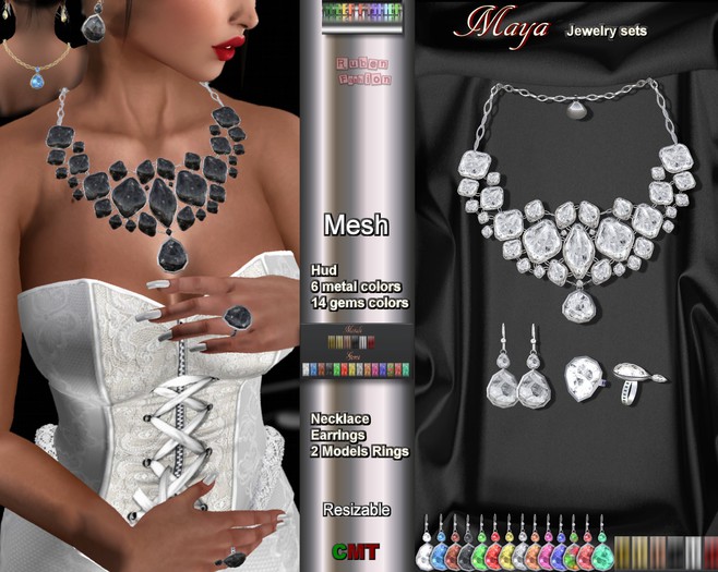 Second Life Marketplace - R.F. - Mesh Line - Maya - Jewelry Sets - with Hud