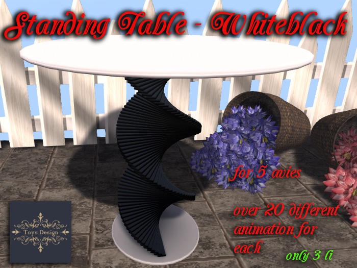 standing table whiteblack