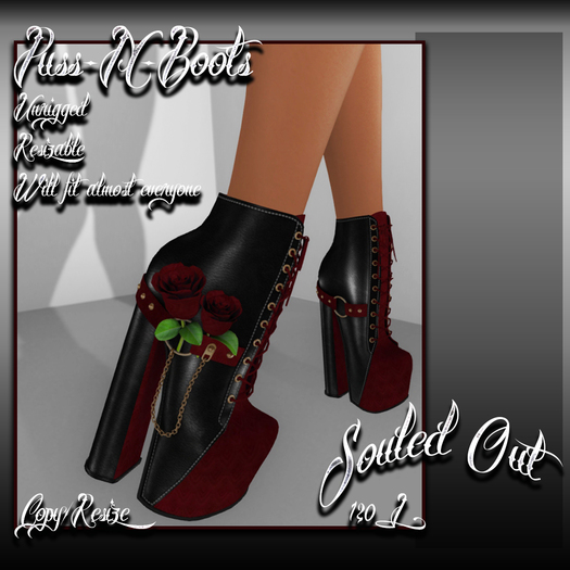 ::SOULED OUT:: UNRIGGED Puss-N-Boots ROSE RED