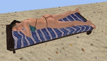 woman sunbath 3 mesh 3 prim