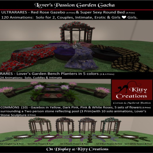 Set 5 White Flowers & Reflecting Pool - Kitty Creations