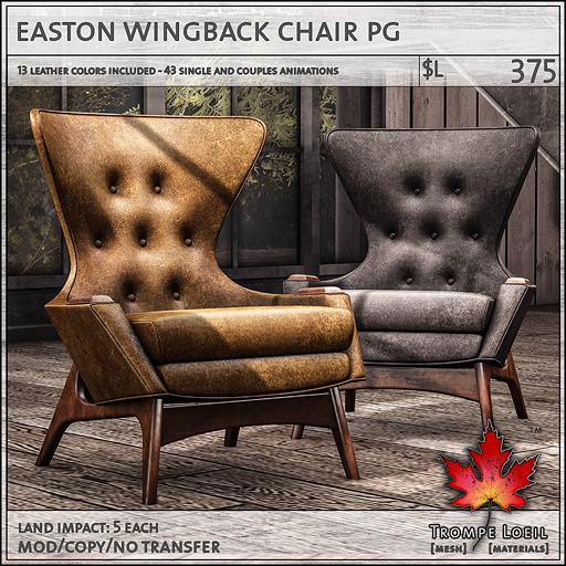 Trompe Loeil - Easton Wingback Chair PG [mesh]