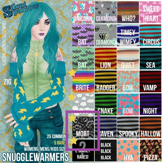 ~silentsparrow~ Mort Snugglewarmers RARE