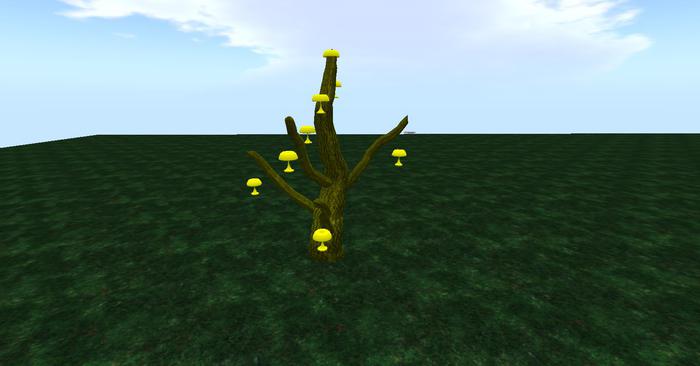 mushroom tree yellow