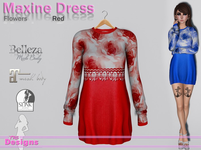 Maxine Dress Flowers Red