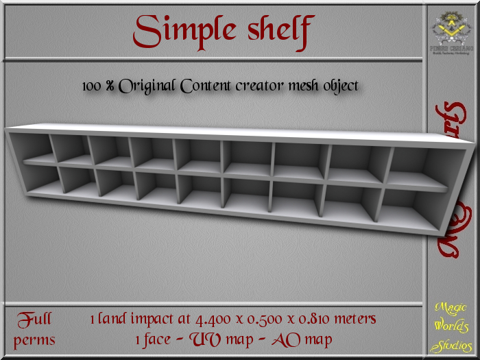 Simple shelf - 1 LI - FULL PERMS Mesh
