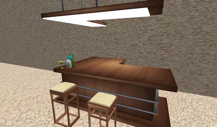 CORNER BAR/ MESH/ TEAK