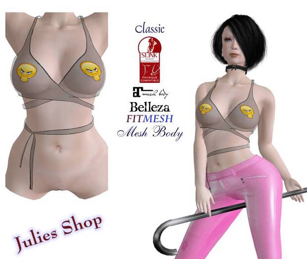 Transparente corto Top Smiley "mirar a mis ojos" for Classic, Mesh, Belleza, Slink, Maitreya, Fit Mesh