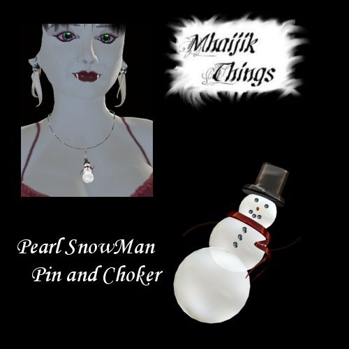 Pearl Snowman Pin