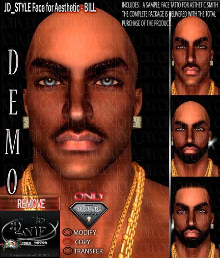 JD_STYLE* DEMO*HUD Face for aesthetic BILL (EBONY*DARK)