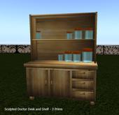 Doctor Desk and Shelf 1 - 3 Prims COPY/MOD (BOX)