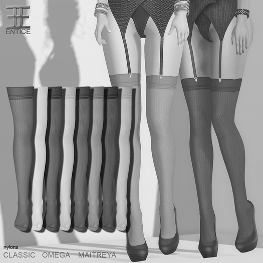 Entice - Mrs. Robinson Nylons - Pinstripe -  DEMO