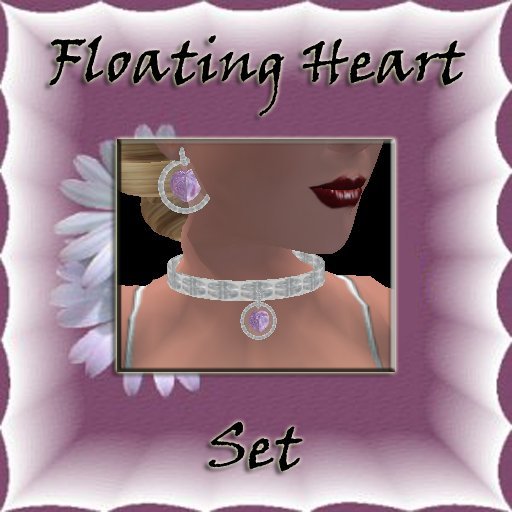 Valentines Floating Heart Jewelry Set