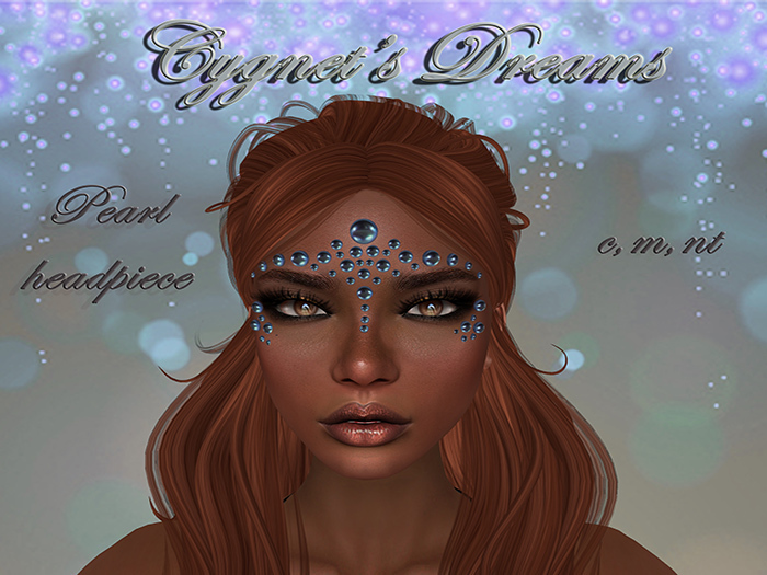 *Cygnet's Dreams*-Pearl headpiece Blue