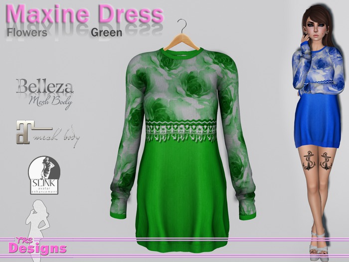 Maxine Dress Flowers Green