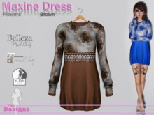 Maxine Dress Flowers Brown
