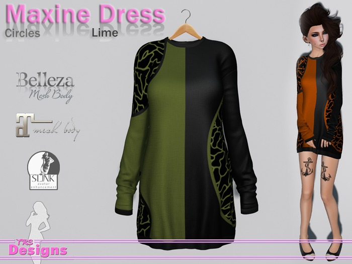 Maxine Dress Circles Lime