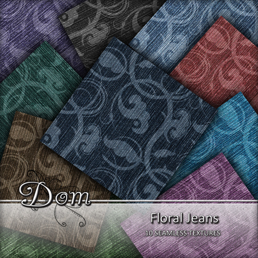 Dom ~ Floral Jeans Textures - Seamless