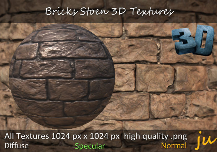 JU Bricks Stoen 3D Textures Full Perm