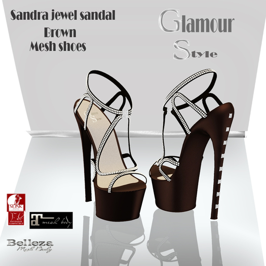 ! GS- SANDRA JEWEL SANDALS BROWN