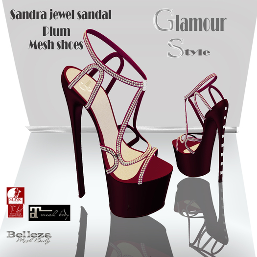 ! GS- SANDRA JEWEL SANDALS PLUM