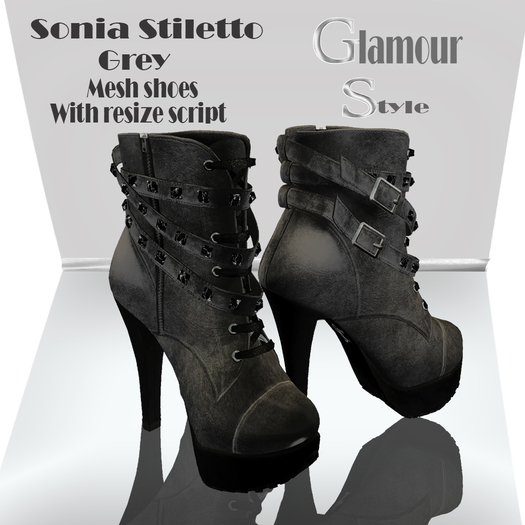 ! GS- SONIA STILETTO GREY W/RESIZE SCRIPT