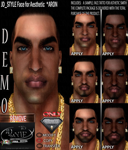 JD_STYLE *DEMO*HUD FACE ARON (ESTHETIC AMITH) **EBONY**DARK