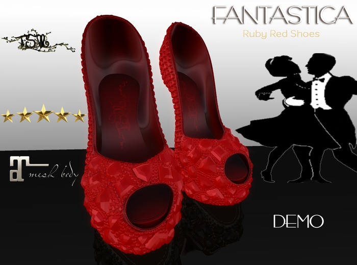MAITREYA RED RUBY SHOES BIG GEM DEMO
