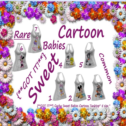 {**GOT IT!**} Sweet Babies Cartoon 7 - TankTop Full Size - RARE