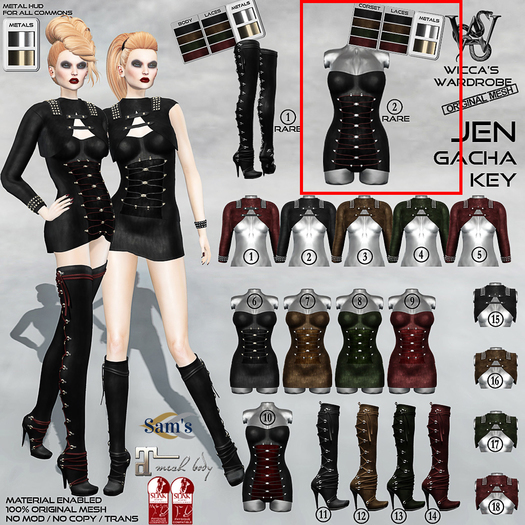 #2 Wicca's Wardrobe - Jen Corset RARE [GACHA]