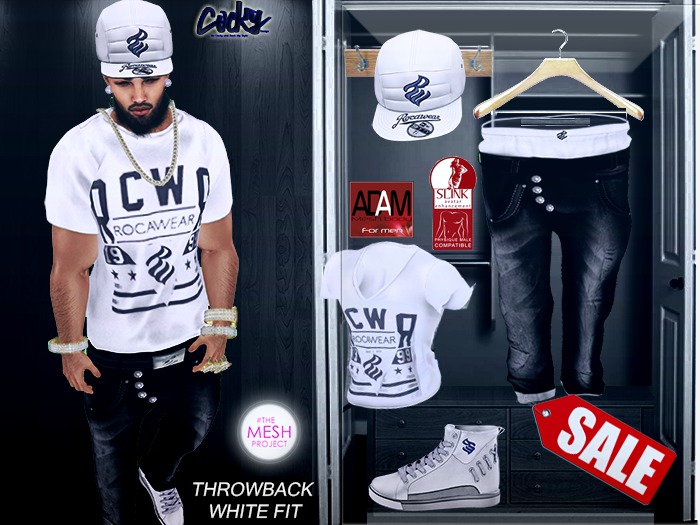 {RC} White  Throwback Slim