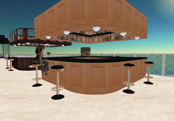 Bar Corner Unit w/4 Animated Stools