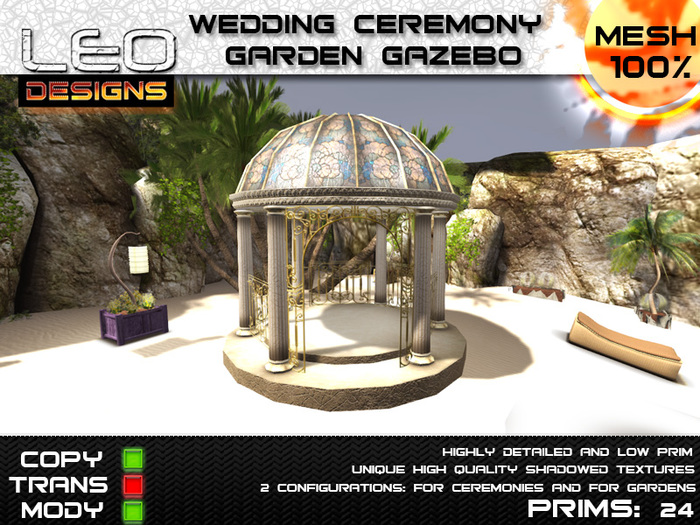 Wedding ceremony garden gazebo