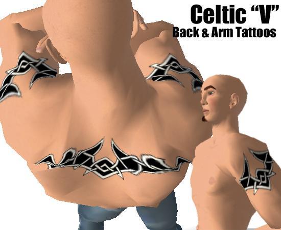 Celtic "V" Arm and Back Tattoo Set