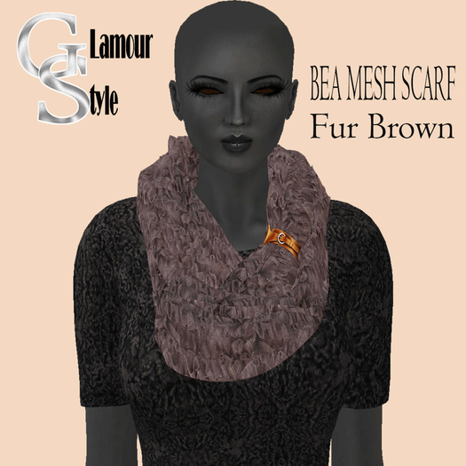 ! GS - BEA FUR BROWN MESH SCARF W/RESIZE SCRIPT