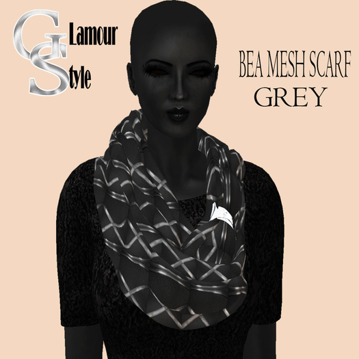 ! GS - BEA GREY MESH SCARF W/RESIZE SCRIPT