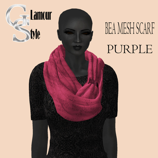 ! GS - BEA PURPLE MESH SCARF W/RESIZE SCRIPT